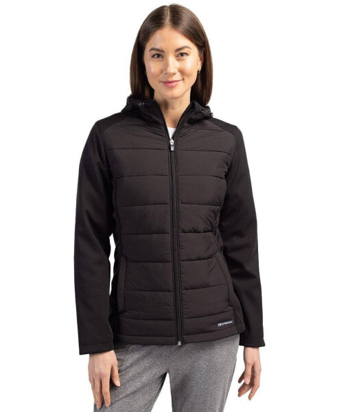 Women's Evoke Hybrid Eco Softshell Recycled Full Zip Hooded Jacket