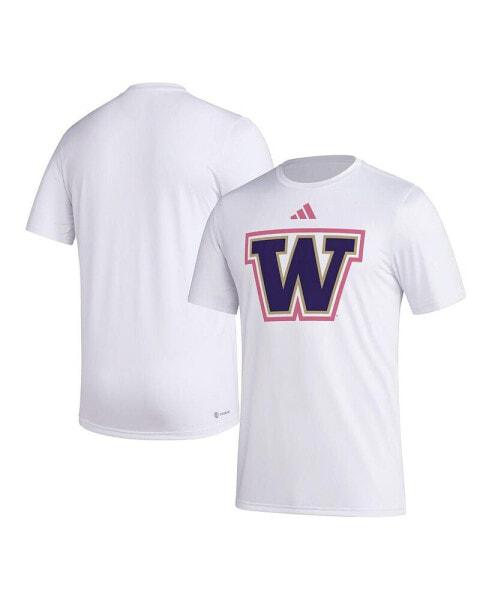 Men's White Washington Huskies Pregame AEROREADY T-shirt