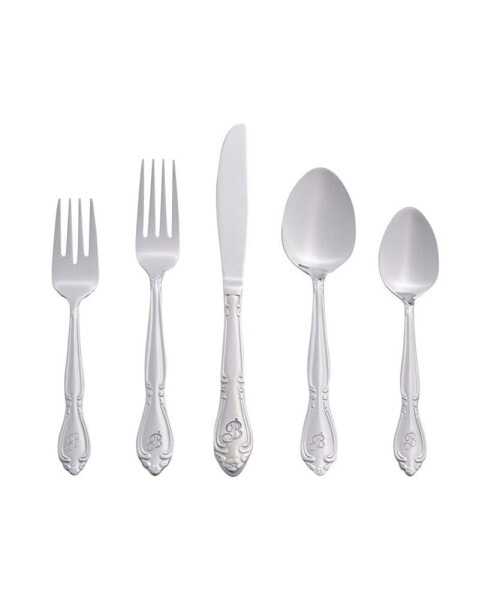 Riverridge Rose 46 Piece Monogrammed Flatware Set - B, Service for 8