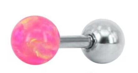 Piercing earrings with pink synthetic opal