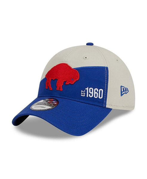 Men's Cream, Royal Buffalo Bills 2023 Sideline Historic 9TWENTY Adjustable Hat