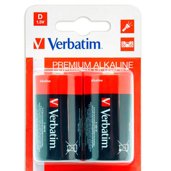 VERBATIM 1x2 Alkaline Mono D LR 20 49923 Batteries