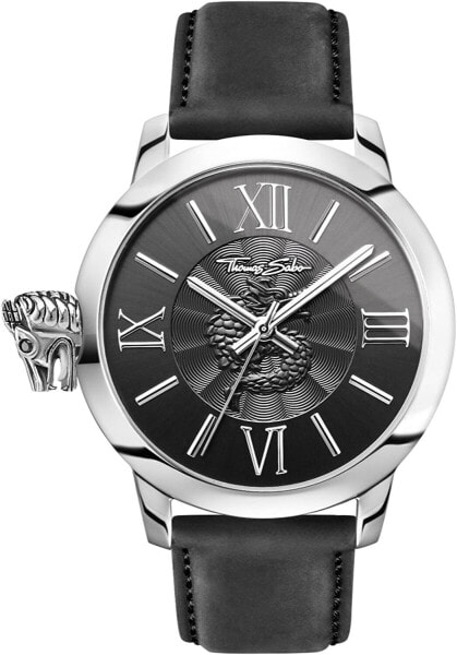 Наручные часы THOMAS SABO REBEL WITH KARMA 46 мм, кожаный ремешок WA0295-218-203-46 MM