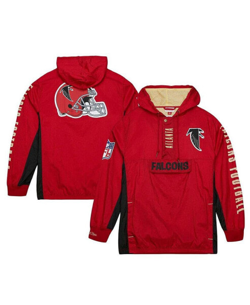 Men's Red Distressed Atlanta Falcons Team OG 2.0 Anorak Vintage-Like Logo Quarter-Zip Windbreaker Jacket
