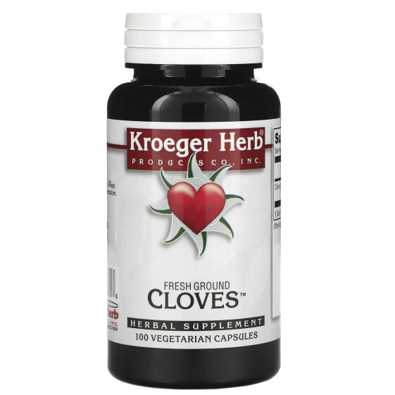 Травяные экстракты Fresh Ground Cloves, 100 вегетарианских капсул Kroeger Herb Co