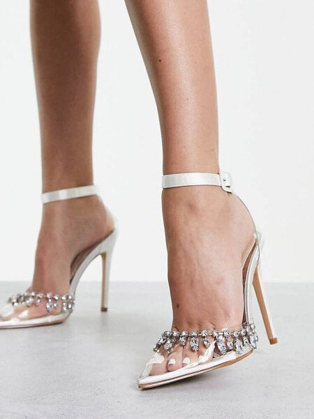 Be Mine Bridal Rasella heeled shoes with embellished front in ivory
