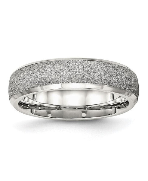 Stainless Steel Polished Laser Cut 6mm Band Ring