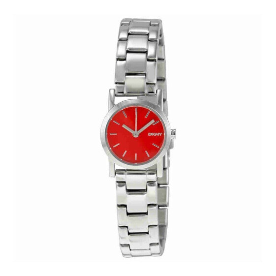 DKNY Red Dial Stainless Steel Ladies Watch NY2188