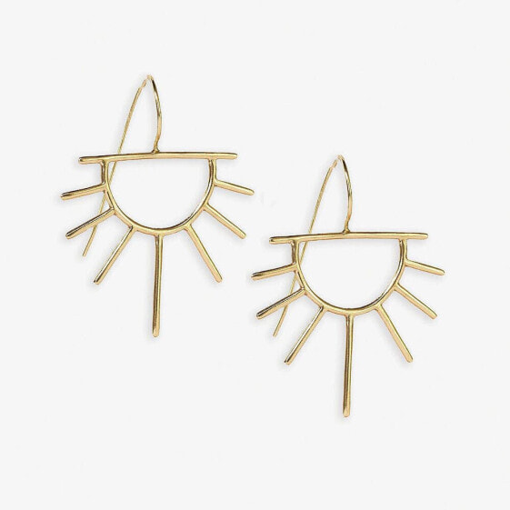 INK + ALLOY Brass Half Sun Threaded Earrings 2"