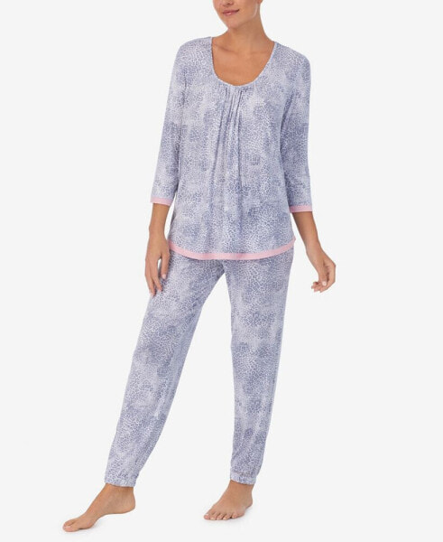 Women's 3/4 Sleeve 2 Piece Pajama Set