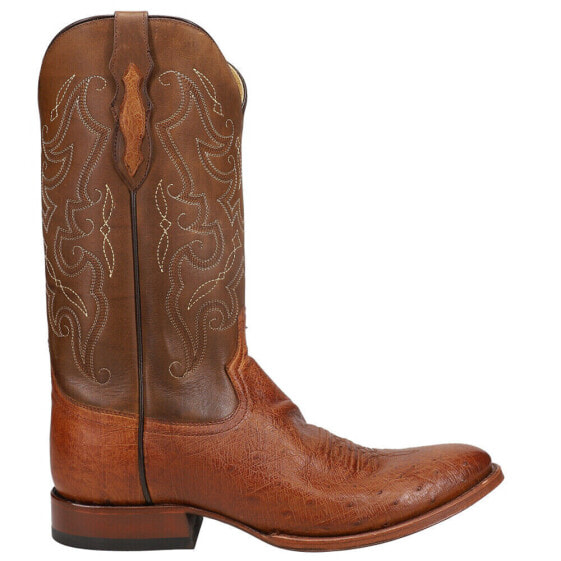 Tony Lama Patron Smooth Ostrich Round Toe Cowboy Mens Brown Casual Boots TL5375