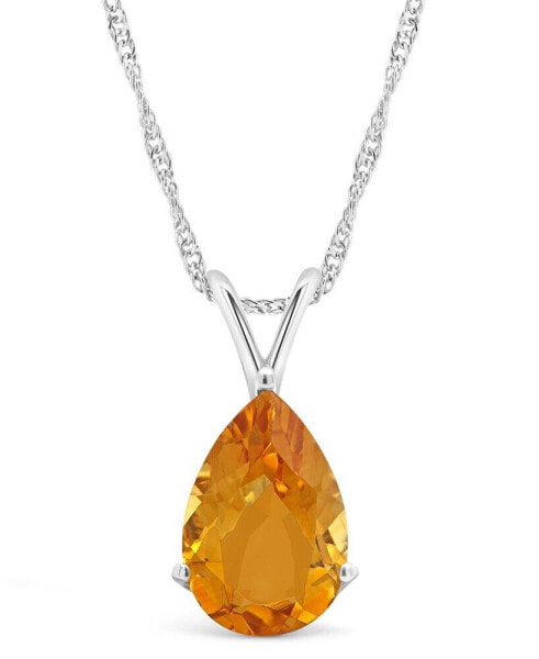 Macy's citrine (2-3/4 ct. t.w.) Pendant Necklace in 14K White Gold
