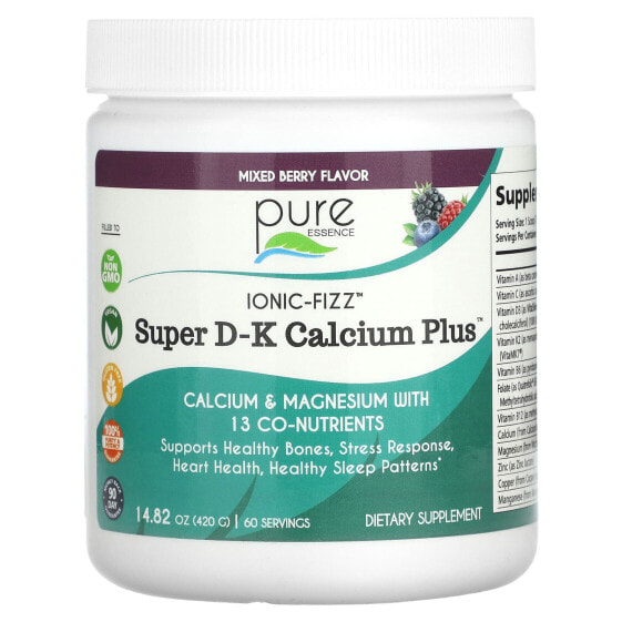 Ionic-Fizz, Super D-K Calcium Plus, Mixed Berry, 14.82 oz (420 g)