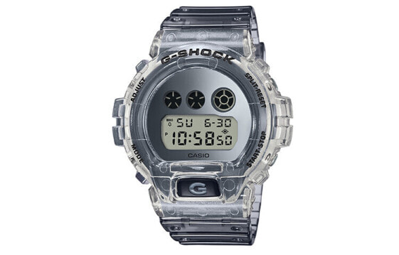 CASIO卡西欧 G-SHOCK See thru冰韧限量系列 半透明数显防水运动 石英机芯 树脂表带 日韩表 男表 银色表盘 DW-6900SK-1PRS / Часы кварцевые CASIO G-SHOCK DW-6900SK-1PRS1.0