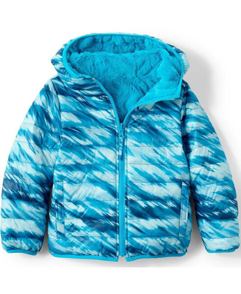 Куртка для малышей Lands' End детская утепленная флисовая обратимая