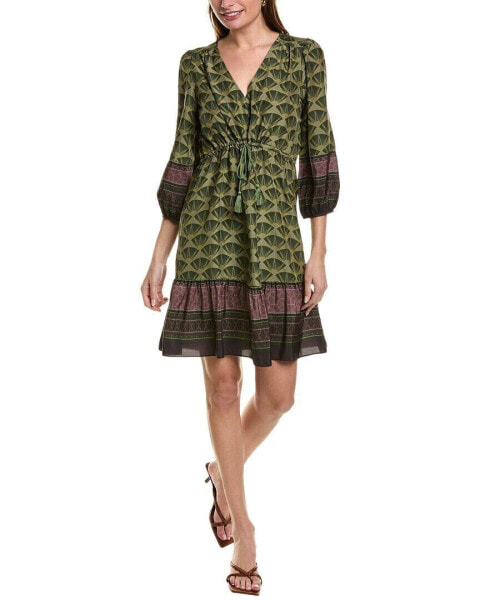 Платье go by go silk "Короткое и нежное" из шелка, зеленое, размер XS