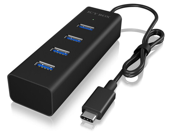 ICY BOX IB-HUB1409-C3 - USB 3.2 Gen 1 (3.1 Gen 1) Type-C - USB 3.2 Gen 1 (3.1 Gen 1) Type-A - 5000 Mbit/s - Black - Aluminium - 0.04 m