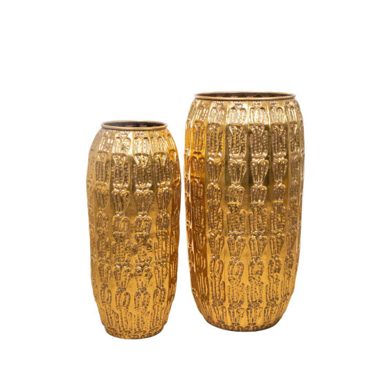 Set of 2 Vases Alexandra House Living Golden Metal 49 x 92 x 49 cm (2 Pieces)