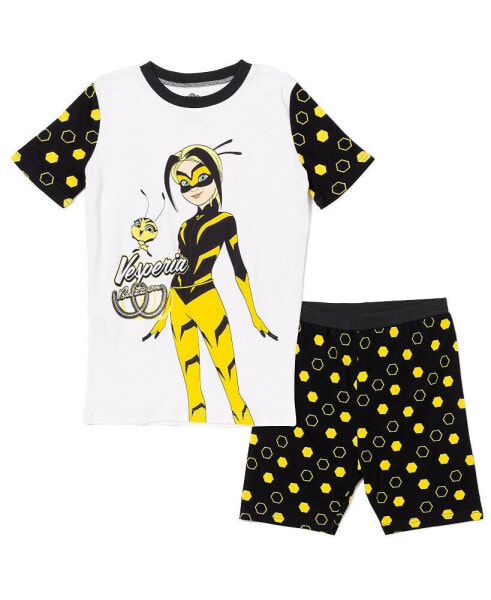 Girls Rena Rouge Vesperia Pajama Shirt and Shorts Sleep Set to