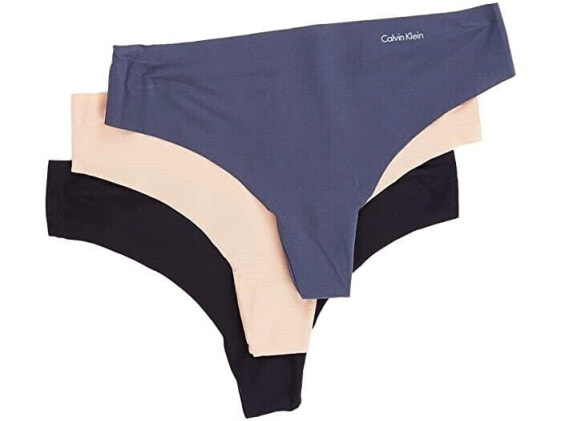 Calvin Klein Women's 246085 Invisibles Thong 3 Pack Underwear Size XS