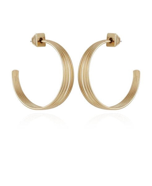 Gold-Tone Open Stacked Hoop Earrings