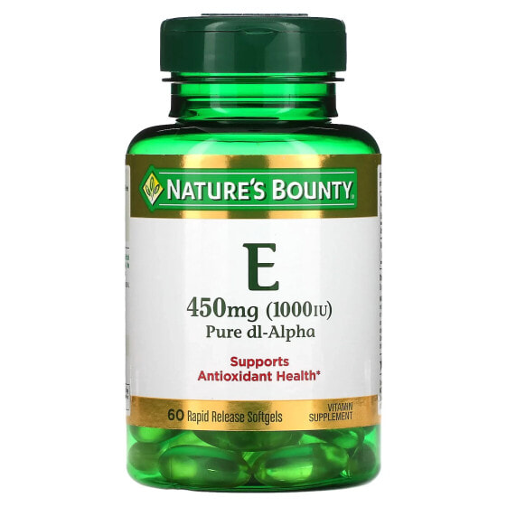 Vitamin E, Pure Dl-Alpha, 450 mg (1,000 IU), 60 Rapid Release Softgels