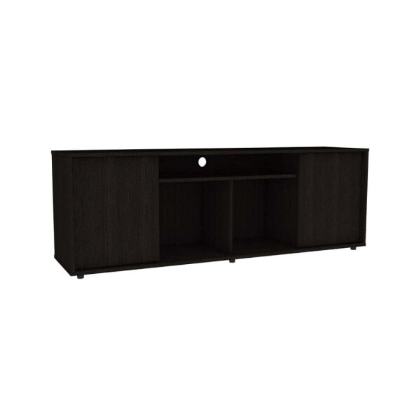 Bernal 2-Door 7-Shelf 2-Piece Living Room Set, Coffee Table And TV Stand Black