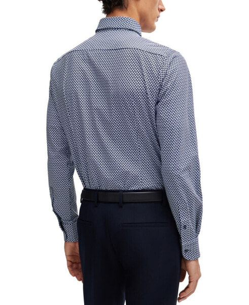 Рубашка узкая Hugo Boss Slim-Fit с принтом