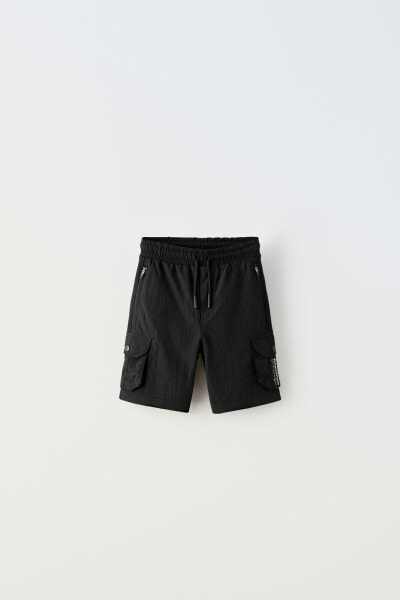 Contrast nylon bermuda shorts
