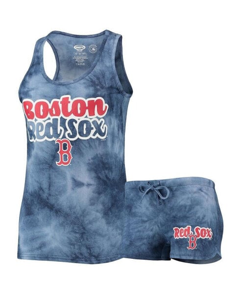 Women's Navy Boston Red Sox Billboard Racerback Tank Top and Shorts Set