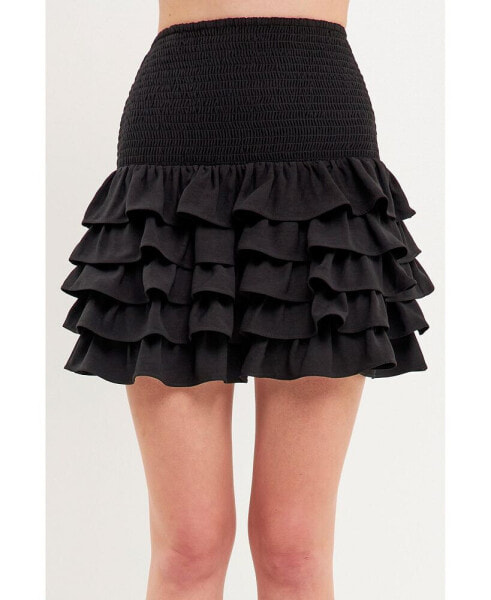 Women's Tiered Ruffle Mini Skirt