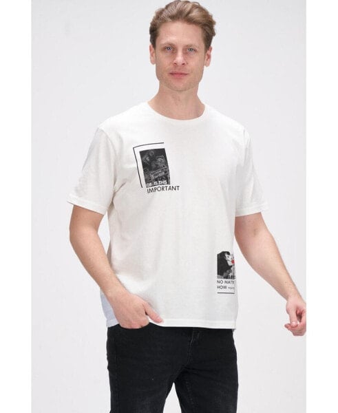 Men's Modern Print Fitted Important T-shirt