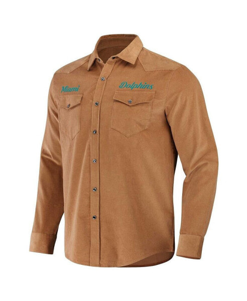 Men's NFL x Darius Rucker Collection by Orange Miami Dolphins Western Button-Up Shirt