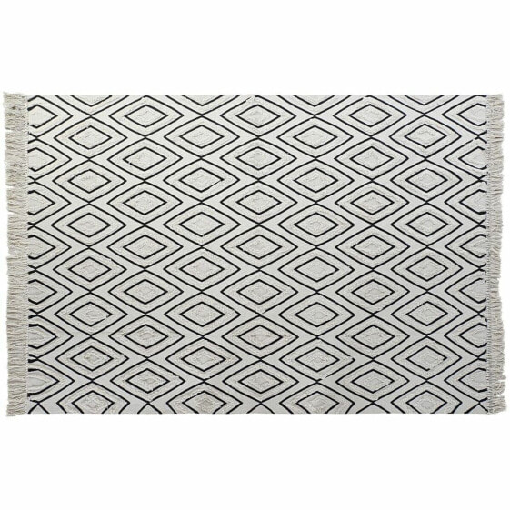 Carpet DKD Home Decor 160 x 250 x 0,7 cm Black Polyester Cotton White Rhombus Boho