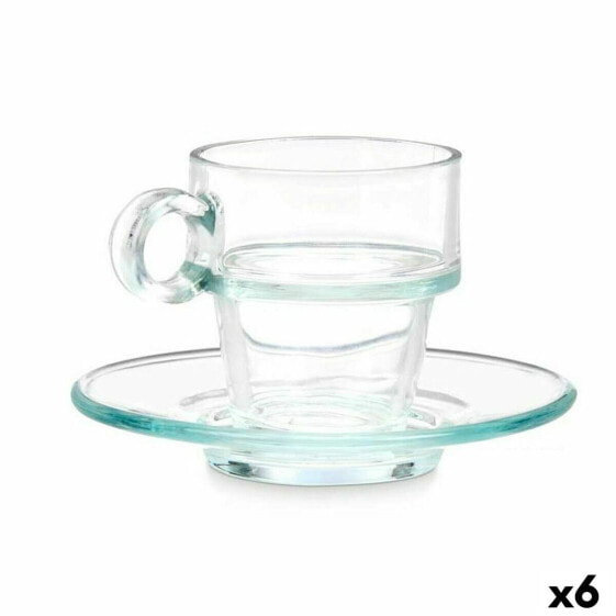 Чашка с тарелкой Прозрачный Cтекло 90 мл (6 штук) Vivalto