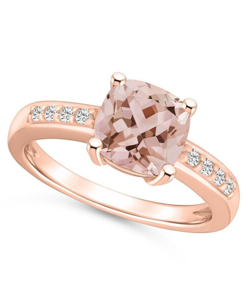 Morganite and Diamond Ring (2 ct.t.w and 1/8 ct.t.w) 14K Rose Gold