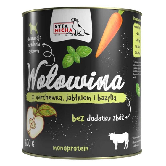 SYTA MICHA Beef with carrot apple and basil 800g wet food for dog