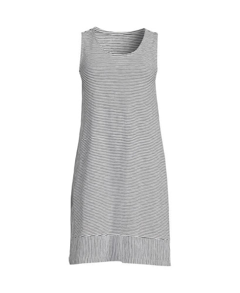 Платье Lands' End из хлопкового трикотажа Plus Size Cotton Slub Tank