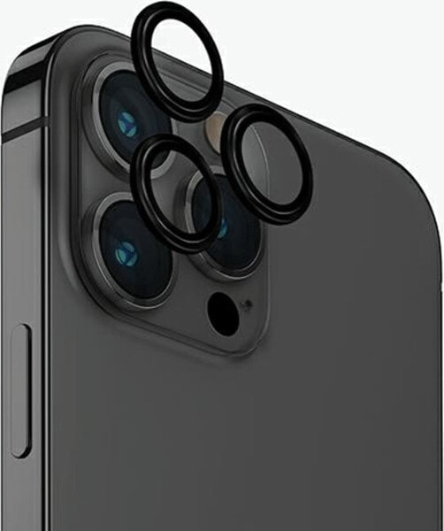 Uniq UNIQ Optix Aluminium Camera Lens Protector iPhone 15 Pro 6.1" midnight black szkło na obiektyw aparatu z aplikatorem