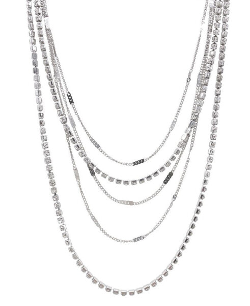 Silver-Tone Plated Layered Necklace Set