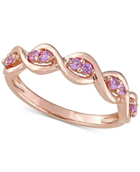 Pink Sapphire Wavy Ring (1/3 ct. t.w.) in 14k Rose Gold