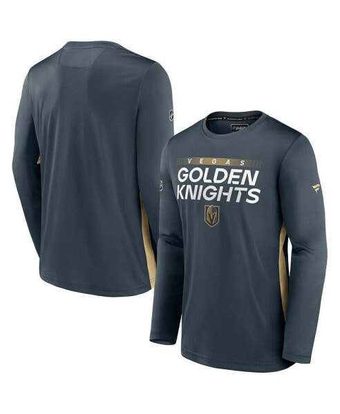 Men's Gray Vegas Golden Knights Authentic Pro Rink Performance Long Sleeve T-Shirt