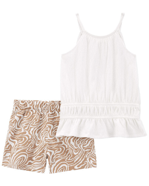 Kid 2-Piece Crinkle Jersey Top & Pull-On Shorts 7