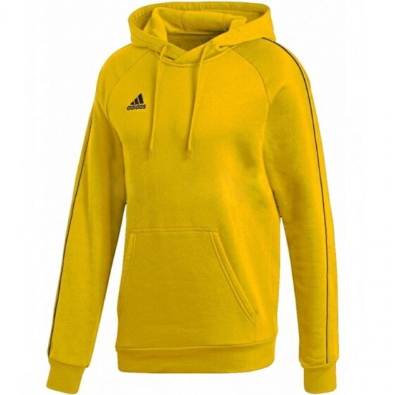 Мужское худи с капюшоном спортивное желтое с логотипом Adidas Core 18 Hoody M FS1896