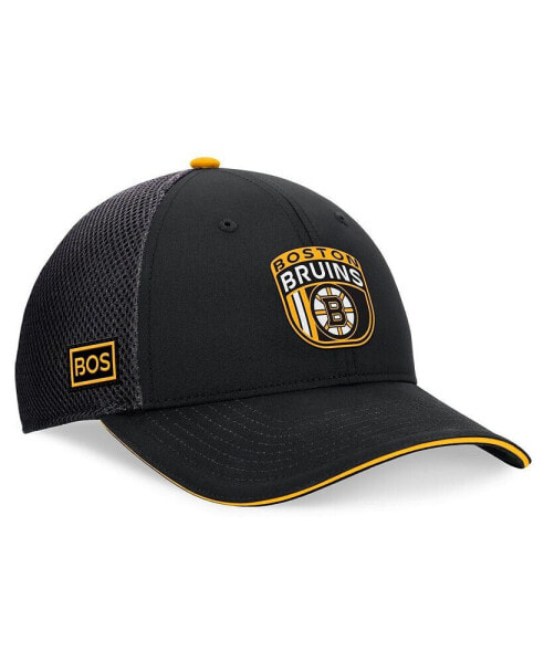 Men's Black Boston Bruins 2024 NHL Draft on Stage Trucker Adjustable Hat