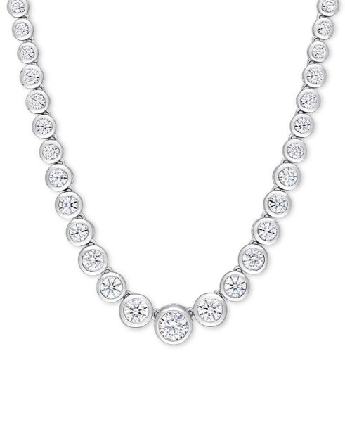 Macy's moissanite Graduated Bezel 17" Tennis Necklace (4-5/8 ct. t.w.) in Sterling Silver