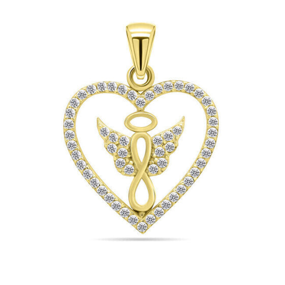 Romantic pendant made of yellow gold with zircons PT20YAU