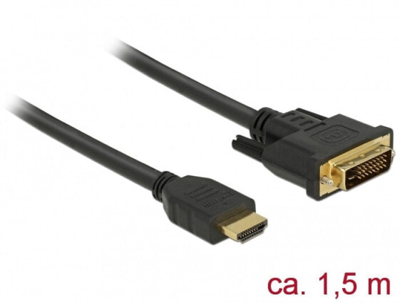 Delock 85653 - 1.5 m - HDMI Type A (Standard) - DVI - Male - Male - Straight