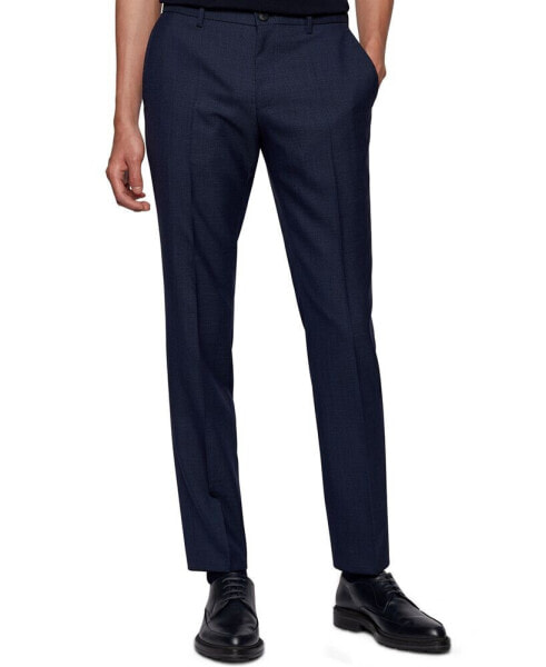 Men's Micro-Pattern Slim-Fit Trousers