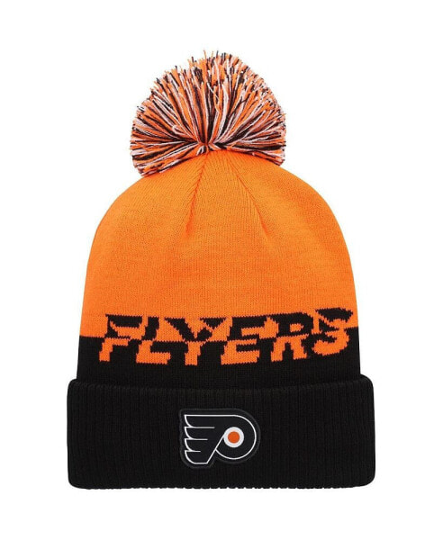 Men's Orange, Black Philadelphia Flyers Cold.Rdy Cuffed Knit Hat with Pom